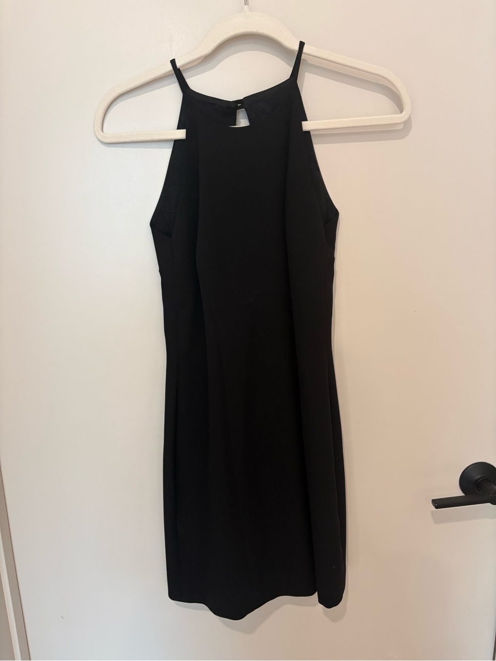 Y2K VNTG Laundry By Shelli Segal Black High Neck Mini Dress LBD Party Cocktail